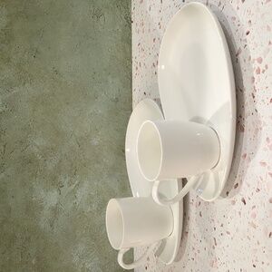 Breakfast Sets | White Porcelain Mug Shaped Plate | Creativity Home | Two Sets